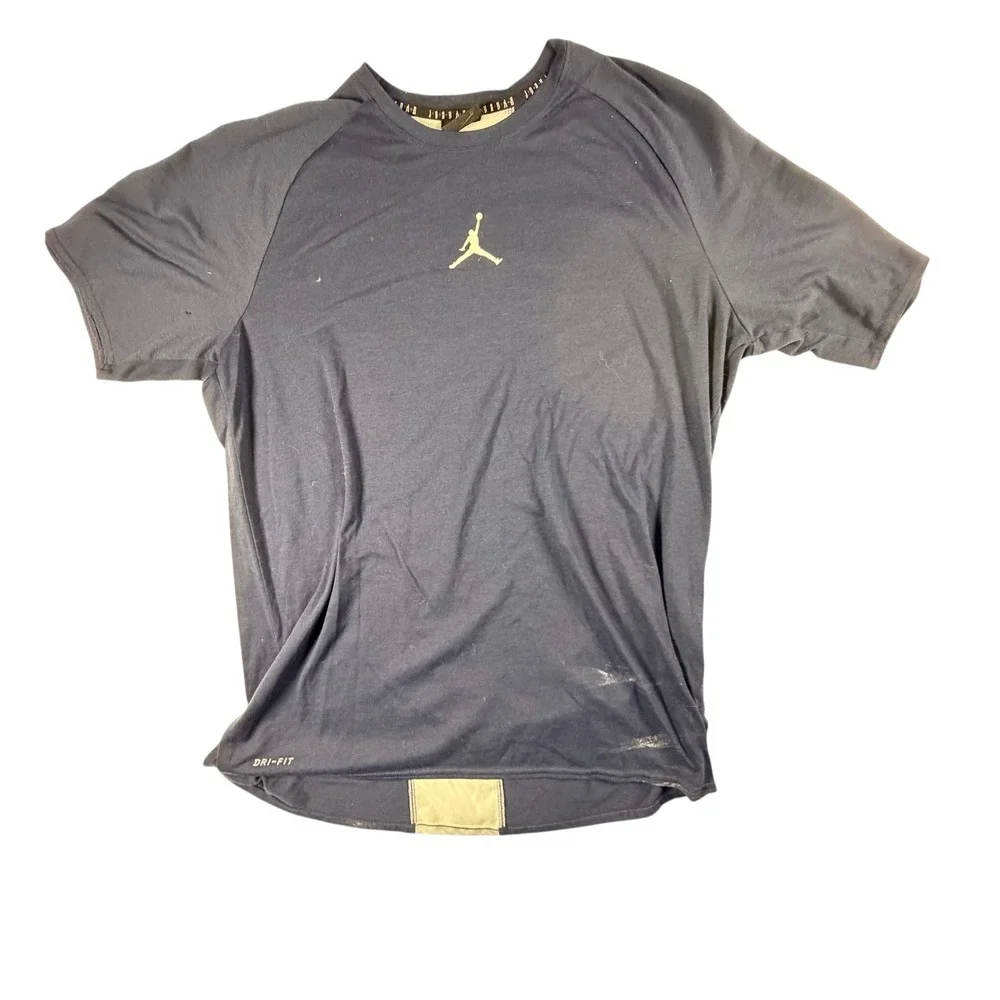 Jordan Dri-FIT T-Shirt Mens XL Navy Blue Good Mesh Back 889713-419 Jumpman Logo